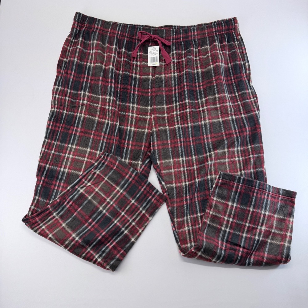 Cuddl Duds Mens Cozy Sleep Pant Red Plaid Microfleece 4XB
